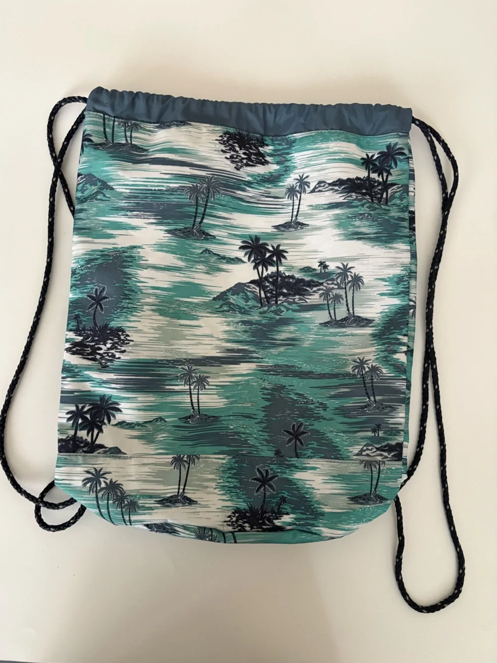 Dakine Teal, Navy & White Palm-Print Kids Swim Sack